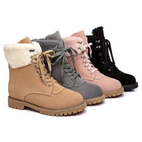 AS UGG Women Fashion Chunky Boots Mina