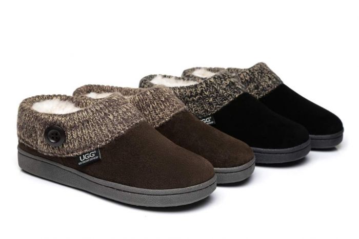 AS Unisex Knit Collar Ugg Ankle Slippers