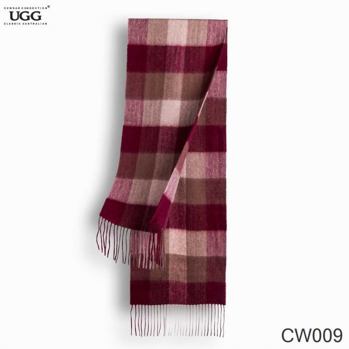 OZWEAR UGG Cashmere + Wool Scarf Wraps- Black Check (1740x300mm) CW009