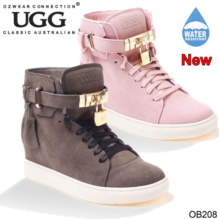 UGG OZWEAR Ladies Harper High Top Wedge Sneaker (Water Resistant) Sheepskin Ob208