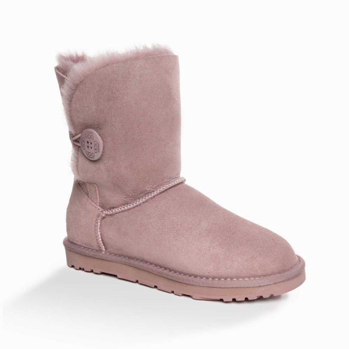 UGG OZWEAR 3rd Gen Ladies Classic 3/4 Short Button Boots Sheepskin Rosy Brown Colour
